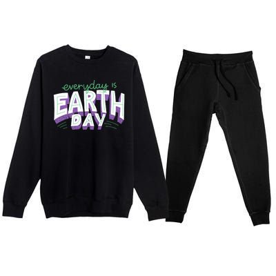 Everyday Is Earth Day Awareness Premium Crewneck Sweatsuit Set