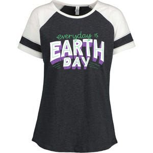 Everyday Is Earth Day Awareness Enza Ladies Jersey Colorblock Tee