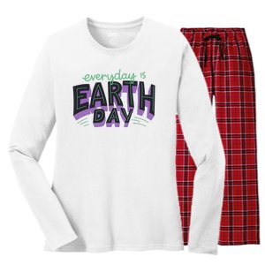 Everyday Is Earth Day Awareness Women's Long Sleeve Flannel Pajama Set 