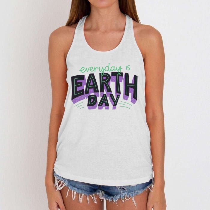 Everyday Is Earth Day Awareness Women's Knotted Racerback Tank