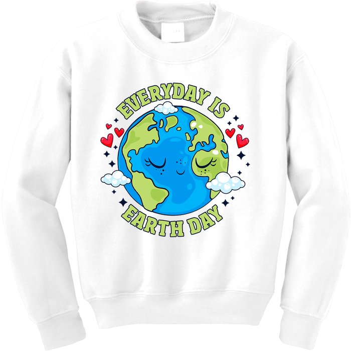 Everyday Is Earth Day Celebrate Earth Day Environmental Cute Design Kids Sweatshirt