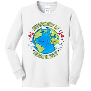 Everyday Is Earth Day Celebrate Earth Day Environmental Cute Design Kids Long Sleeve Shirt