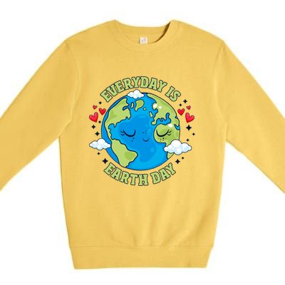 Everyday Is Earth Day Celebrate Earth Day Environtal Cool Gift Premium Crewneck Sweatshirt