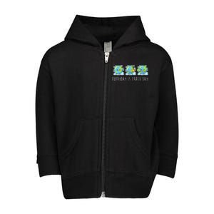 Everyday Is Earth Day Cute Planet Awareness Toddler Zip Fleece Hoodie