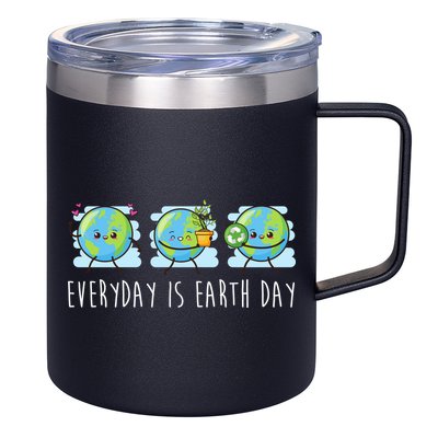 Everyday Is Earth Day Cute Planet Awareness 12oz Stainless Steel Coffee Mug