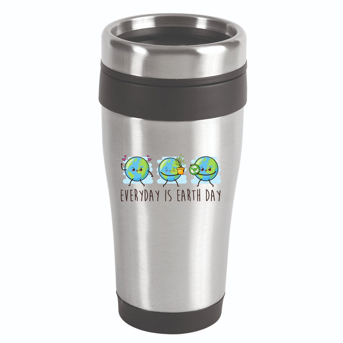 Everyday Is Earth Day Cute Planet Awareness 16oz Travel Tumbler