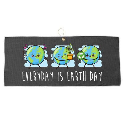 Everyday Is Earth Day Cute Planet Awareness Large Microfiber Waffle Golf Towel