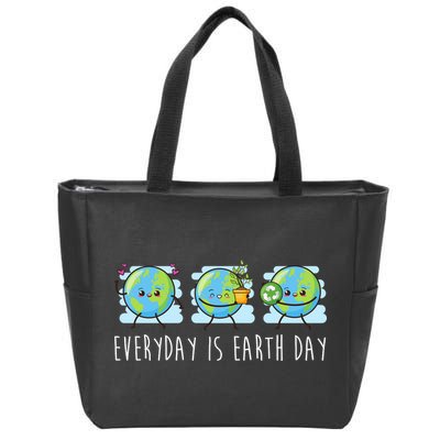 Everyday Is Earth Day Cute Planet Awareness Zip Tote Bag