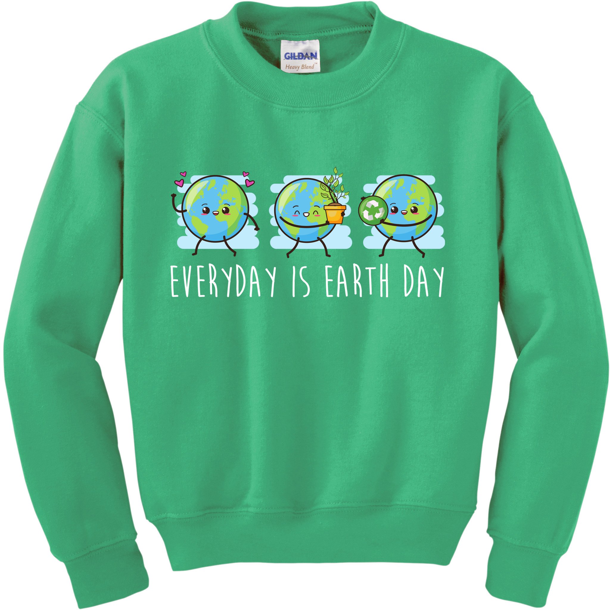 Everyday Is Earth Day Cute Planet Awareness Kids Sweatshirt