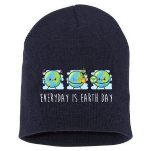 Everyday Is Earth Day Cute Planet Awareness Short Acrylic Beanie