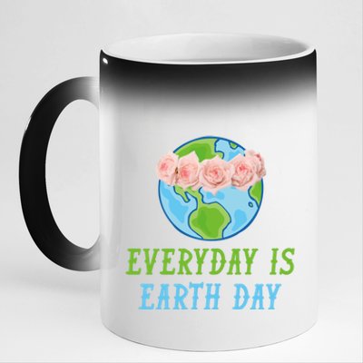 Everyday Is Earth Day I Envirot Protection Cool Gift 11oz Black Color Changing Mug