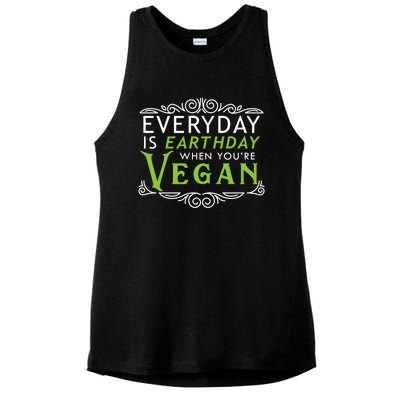 Everyday Is Earth Day Vegan Environt Awareness Vegetarian Gift Ladies PosiCharge Tri-Blend Wicking Tank