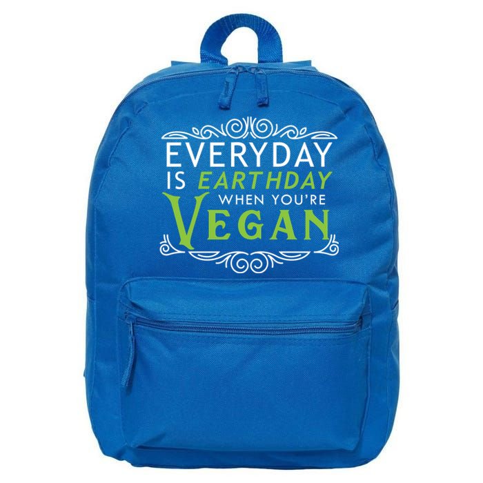 Everyday Is Earth Day Vegan Environt Awareness Vegetarian Gift 16 in Basic Backpack