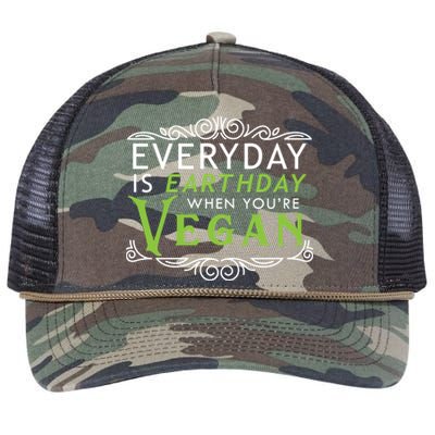 Everyday Is Earth Day Vegan Environt Awareness Vegetarian Gift Retro Rope Trucker Hat Cap