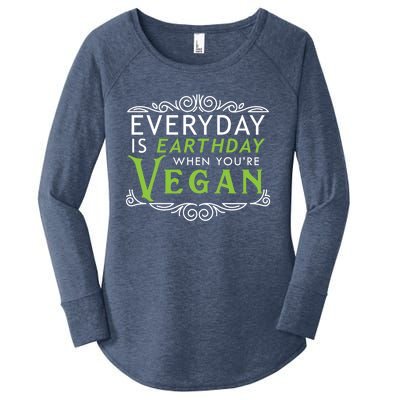 Everyday Is Earth Day Vegan Environt Awareness Vegetarian Gift Women's Perfect Tri Tunic Long Sleeve Shirt