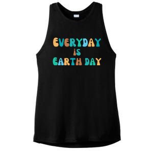 Everyday Is Earth Day Environtal Support Groovy Nature Gift Ladies PosiCharge Tri-Blend Wicking Tank