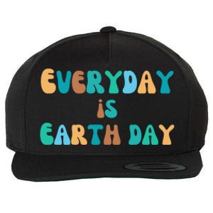 Everyday Is Earth Day Environtal Support Groovy Nature Gift Wool Snapback Cap