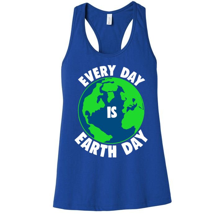 Everyday Is Earth Day Retro Vintage Great Gift Earth Globe Gift Women's Racerback Tank