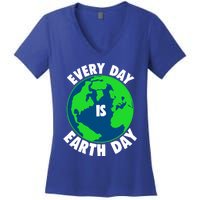 Everyday Is Earth Day Retro Vintage Great Gift Earth Globe Gift Women's V-Neck T-Shirt