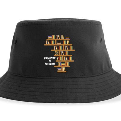 Education Is Freedom African American Black History Educator Sustainable Bucket Hat