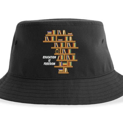 Education Is Freedom African American Black History Educator Sustainable Bucket Hat