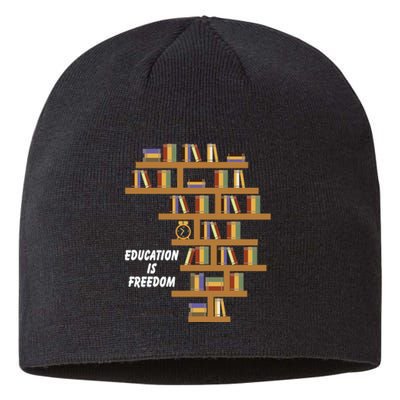 Education Is Freedom African American Black History Educator Sustainable Beanie