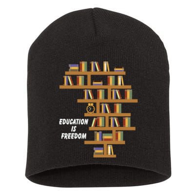 Education Is Freedom African American Black History Educator Short Acrylic Beanie