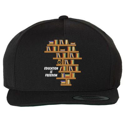 Education Is Freedom African American Black History Educator Wool Snapback Cap