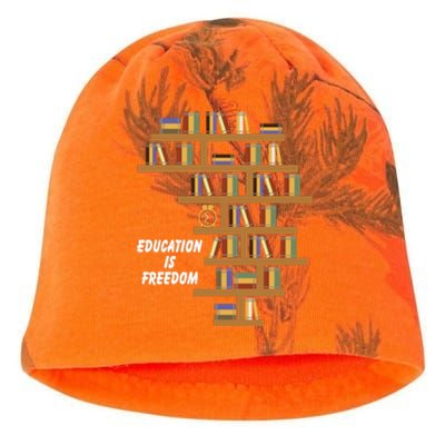 Education Is Freedom African American Black History Educator Kati - Camo Knit Beanie