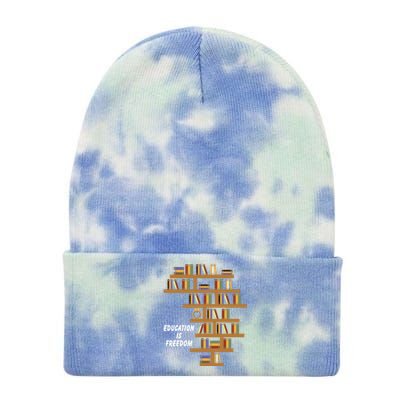 Education Is Freedom African American Black History Educator Tie Dye 12in Knit Beanie