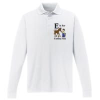 E Is For Eating Ass Funny Donkey Performance Long Sleeve Polo