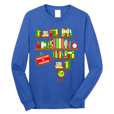 Education Is Freedom Library Book Juneteenth Black History Gift Long Sleeve Shirt