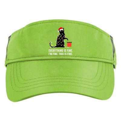 Everything Is Fine Funny Christmas Naughty Cat Xmas Light Cute Gift Adult Drive Performance Visor