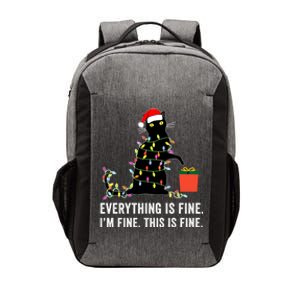 Everything Is Fine Funny Christmas Naughty Cat Xmas Light Cute Gift Vector Backpack