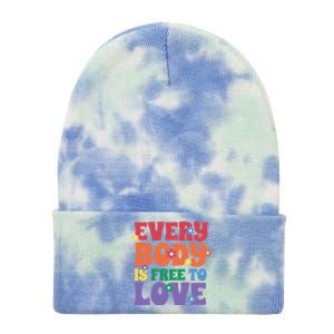 Everybody Is Free To Love Pride Month Gift Tie Dye 12in Knit Beanie