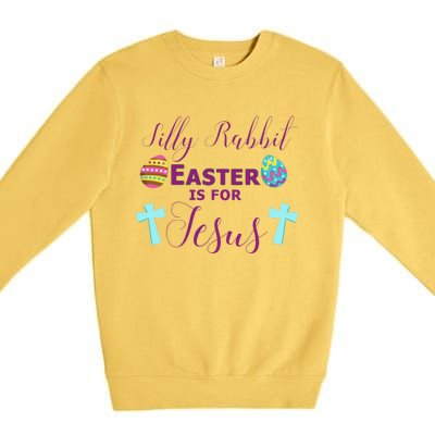 Easter Is For Jesus Cute Religous Cross Egg Premium Crewneck Sweatshirt