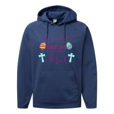 Easter Is For Jesus Cute Religous Cross Egg Performance Fleece Hoodie