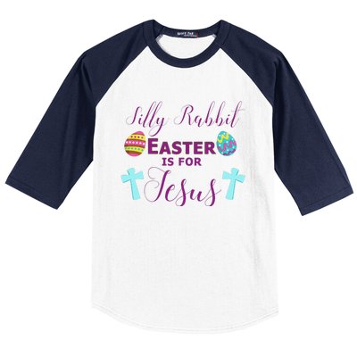 Easter Is For Jesus Cute Religous Cross Egg Baseball Sleeve Shirt