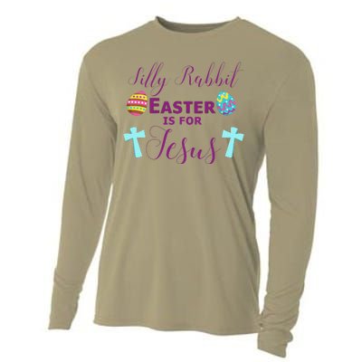 Easter Is For Jesus Cute Religous Cross Egg Cooling Performance Long Sleeve Crew