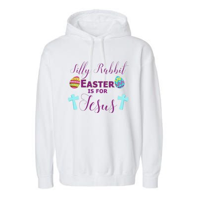 Easter Is For Jesus Cute Religous Cross Egg Garment-Dyed Fleece Hoodie