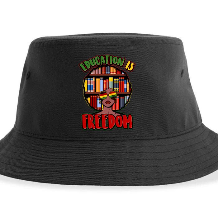 Education Is Freedom Black History Book Reading Lover Sustainable Bucket Hat