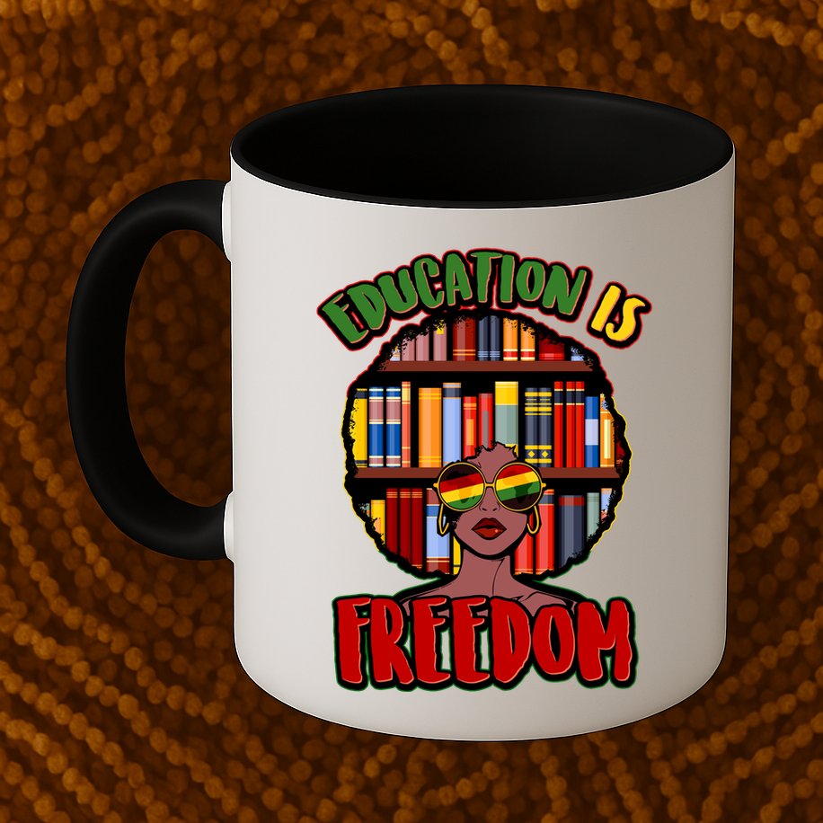 Education Is Freedom Black History Book Reading Lover Mug