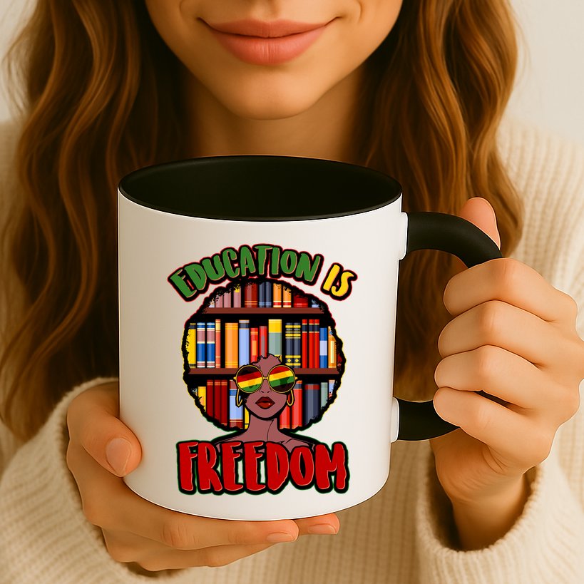 Education Is Freedom Black History Book Reading Lover Mug