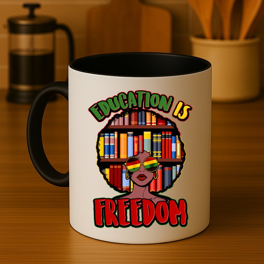 Education Is Freedom Black History Book Reading Lover Mug