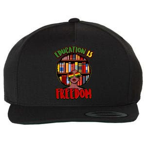 Education Is Freedom Black History Book Reading Lover Wool Snapback Cap