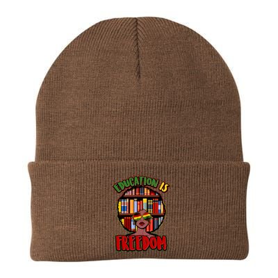 Education Is Freedom Black History Book Reading Lover Beanie