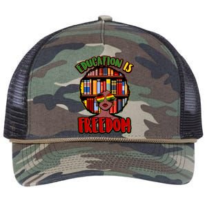 Education Is Freedom Black History Book Reading Lover Retro Rope Trucker Hat Cap