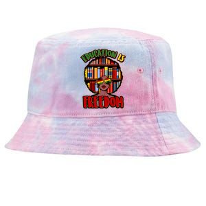 Education Is Freedom Black History Book Reading Lover Tie-Dyed Bucket Hat