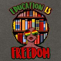 Education Is Freedom Black History Book Reading Lover Cotton Canvas Backpack