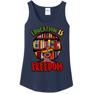 Education Is Freedom Black History Book Reading Lover Ladies Essential Tank